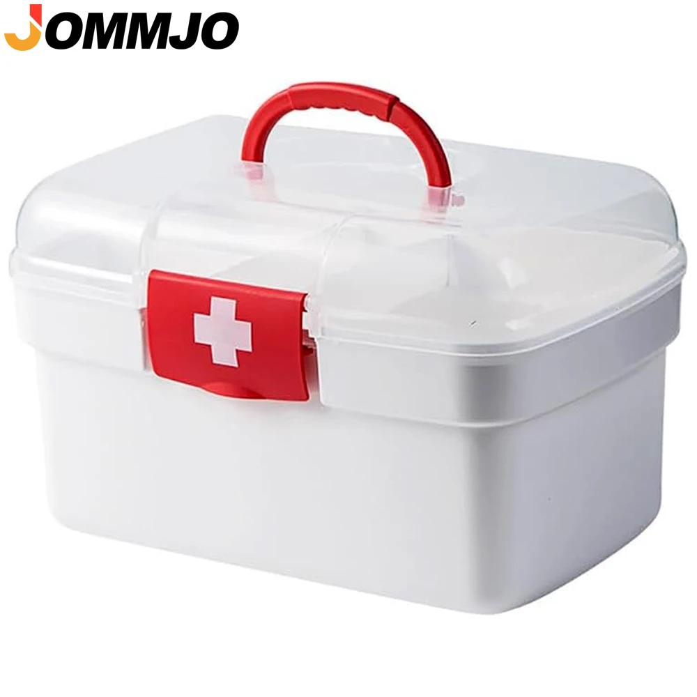 1PCS Extra Large Capacity Medicine Storage Box with Handles, First Aid Storage Box, Medicine Container with Removable Tray