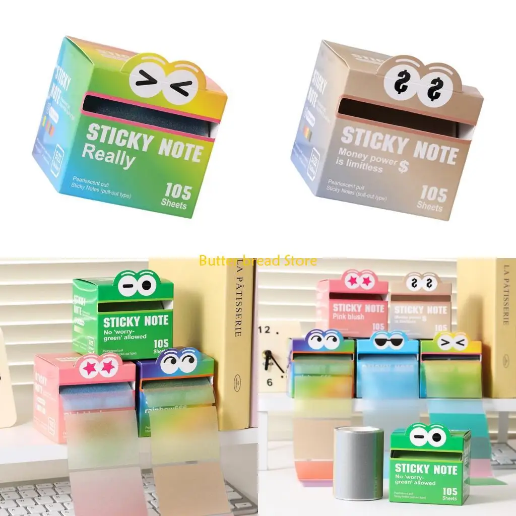 W89C Adhesive Note Cartoon Design Pull Tab System for Effective Note Taking