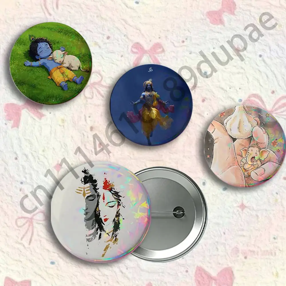 Ganesh Elephant God Badges 25 32 44 58 75 mm Round Customizable Wholesale Fan goods Self-made fan freebies