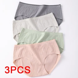 3PCS Female Panties Breathable Lingerie Soft Plus Size Cotton Briefs Woman Underwear Women Sexy Underware Seamless Triangular