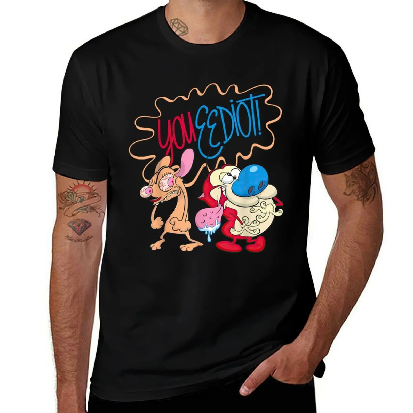 Ren and Stimpy You Eediot T-Shirt t shirts cotton 100% T-Shirt