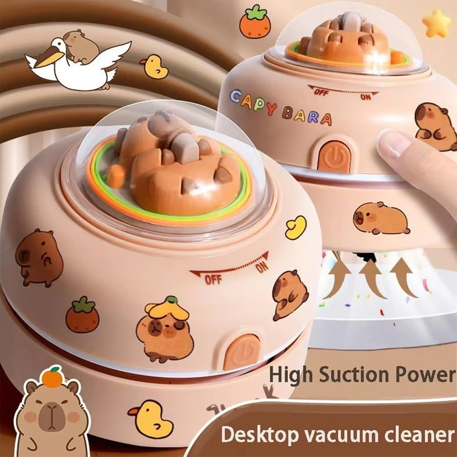 

Мини-настольный пылесос Capybara, небольшой настольный пылесос, портативный портативный пылесос для клавиатуры компьютера, интерьера офиса, общежития, авто