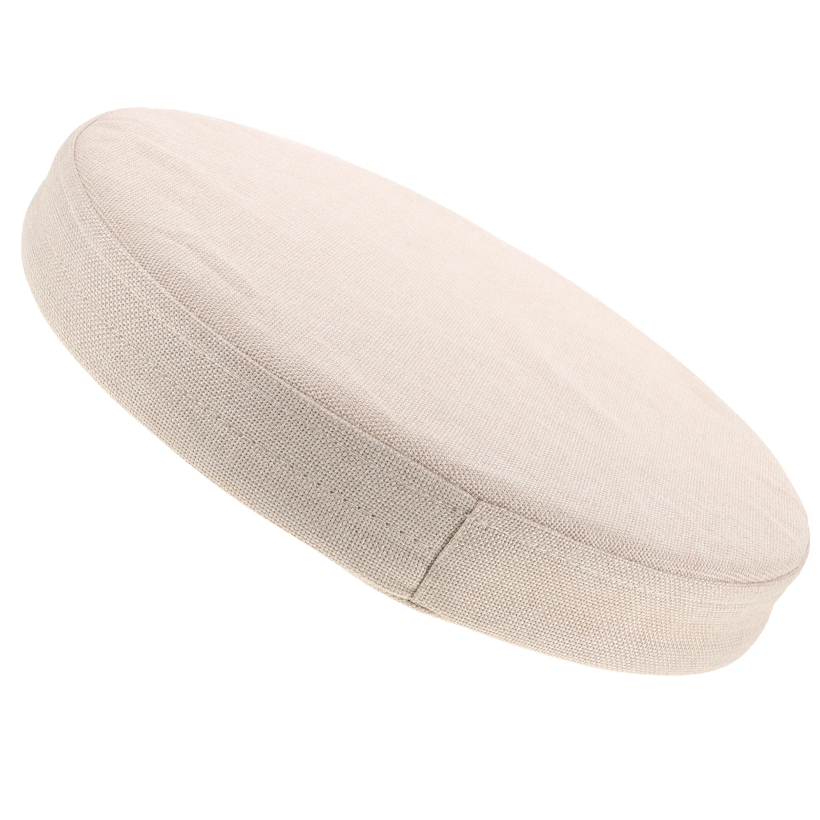 وسائد كرسي مستديرة من قماش الكتان غطاء ناعم مملوء بالرغوة غطاء قابل للإزالة قاعدة مضادة للانزلاق لكراسي تناول الطعام من الخوص والفناء الداخلي