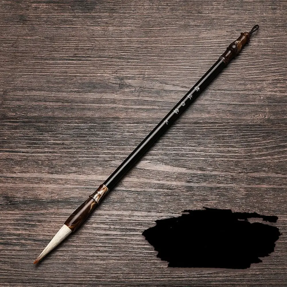 Traditional Oil Watercolor Chinese Calligraphy Brush Oil Painting Wolf Hair Scriptures Writing Brush Wood Art Paint Brush Class