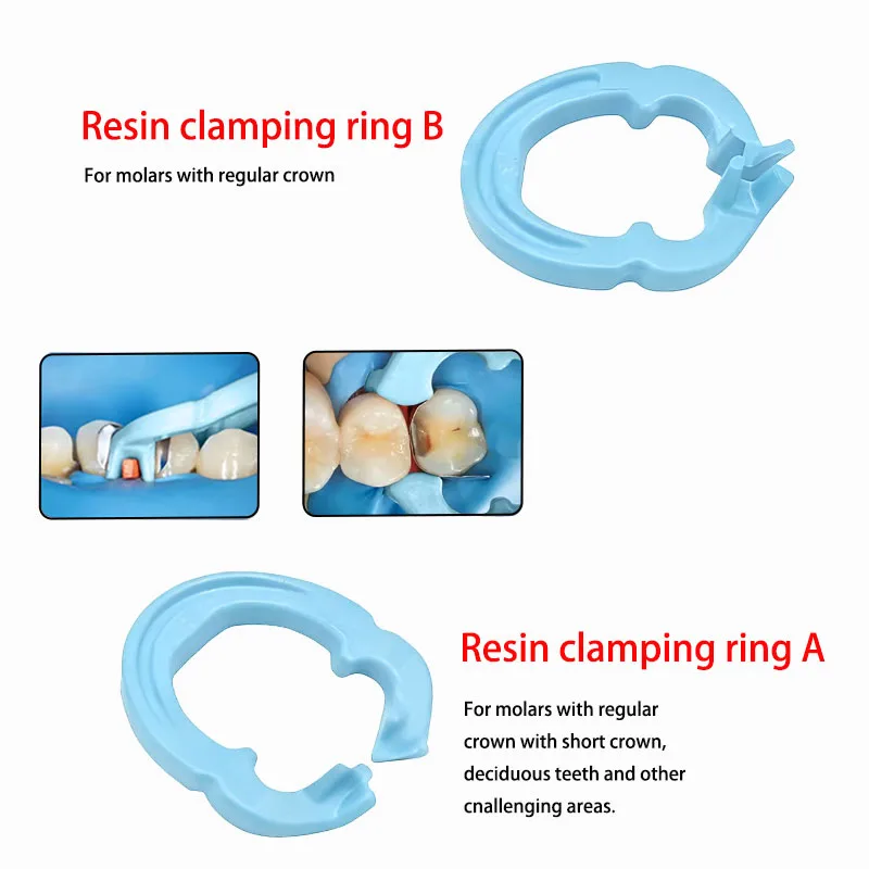 4PCS/1Set Dental Resin Clamping Ring Separator Ring for Matrix Fixed Forming Sheet Clamp Contoured Metal Matrices Holder Using