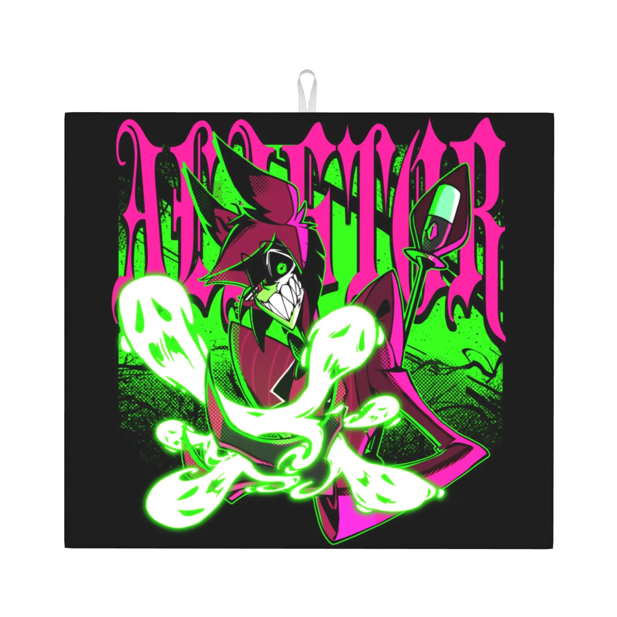 Hazbins Anime Animation Hotel Alastor Non Slip Kitchen Counter Protector Mat Barware Tableware Reusable Drying Mat For Kitchen