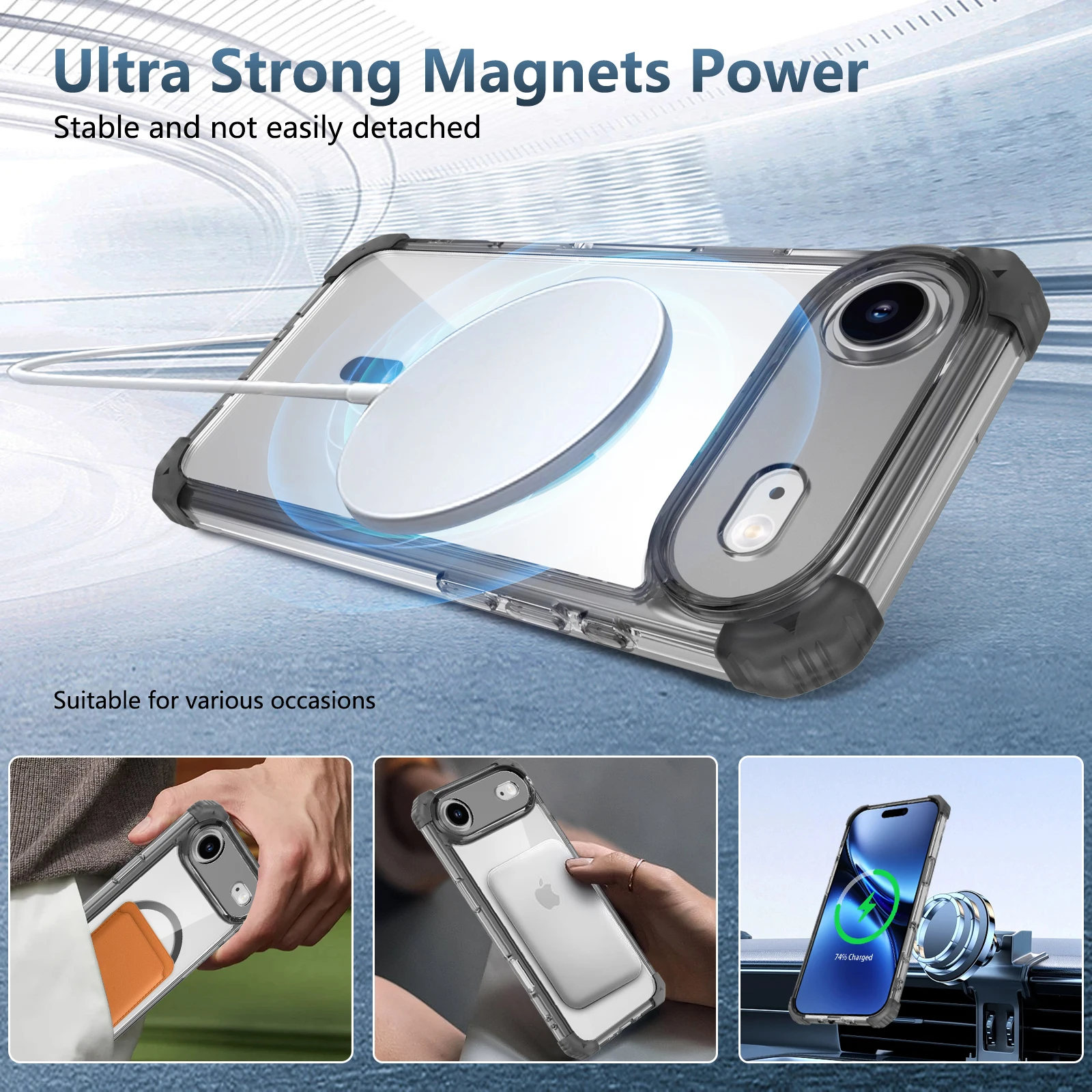 Airbag-Schutz, klar, transparent, stoßfest, stark, für iPhone 17 Air 16 15 Pro Max 12 13 14 Plus, iPhone 17 iPhone 14