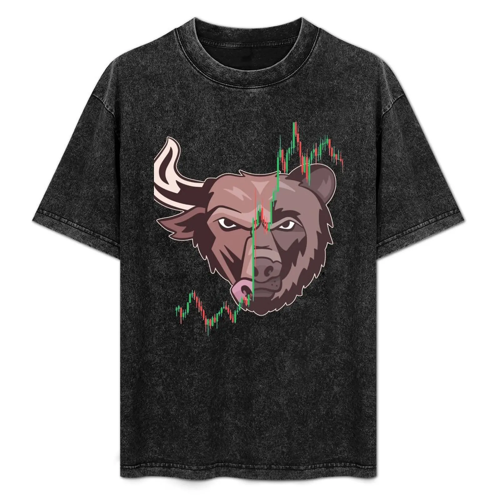 Camiseta Bull vs Bear Candlestick Chart Mercado de valores Invertidor Trader, camiseta de anime, camiseta de fútbol, camisetas ajustadas para hombres