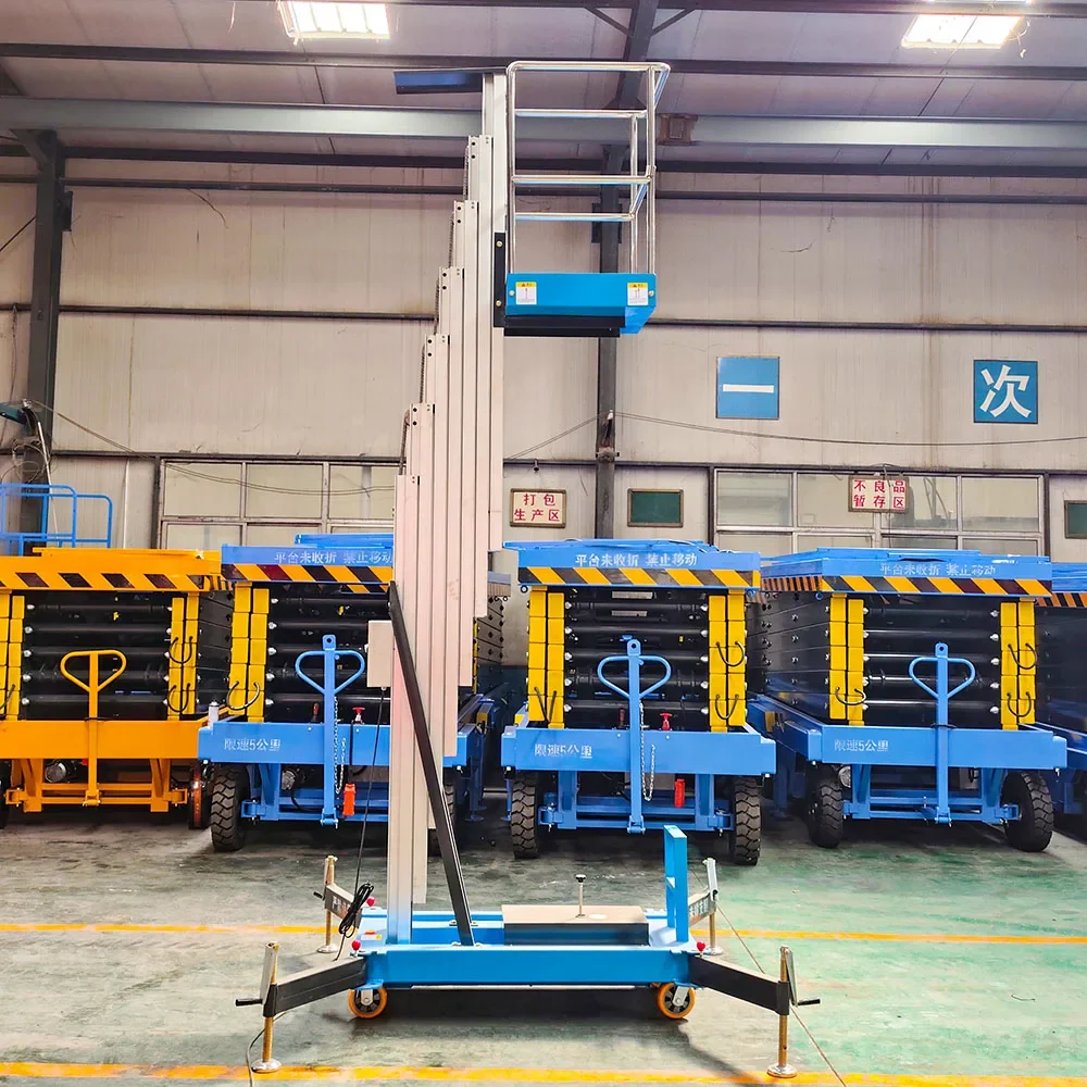 Electric Aluminum Alloy Single Mast Lift Table Aerial Work Elevating Platform Vertical Mast Man Lift Platform