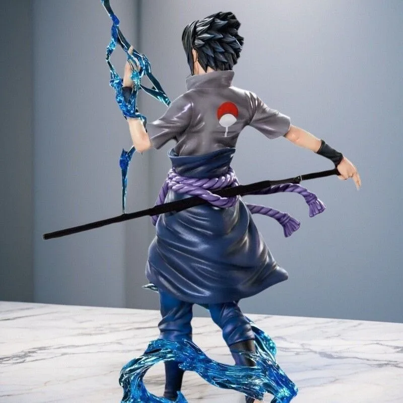 Figurka Anime 25cm Uzumaki Naruto Uchiha Sasuke Model Anime Pvc Ozdoba na Biurko Dekoracje Zabawki dla Dzieci Dostępna od Ręki