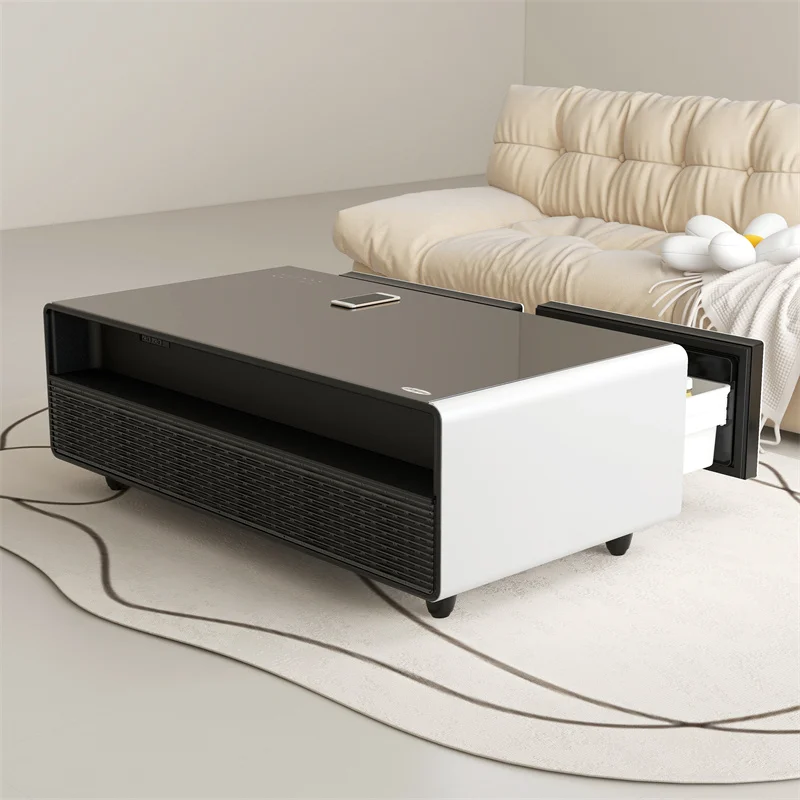 Smart Living Room Sofa Bed Smart Table USB Wireless Charging Tempered Glass Led Light Music Player Coffee Table - view 6