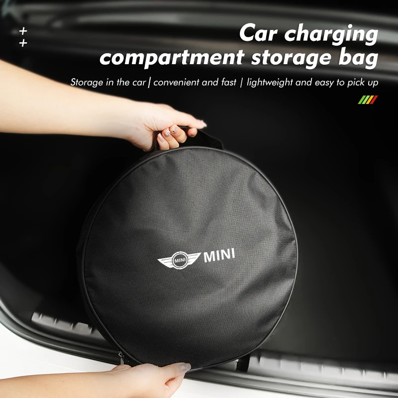 Car Cable Charging Gun Fireproof Organizer Storage Bag Tool For MINI Cooper R53 R52 R50 One JCW Clubman Countryman WORKS