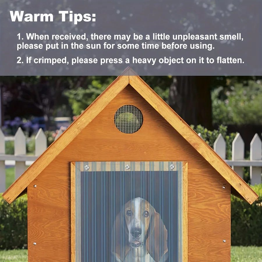 Wasserdichter PVC-Türvorhang, zuschneidbare Hunde-Türklappe für DIY-Hundehütten, transparente Isoliervorhänge, Winter-Haustierbedarf – Detail 4