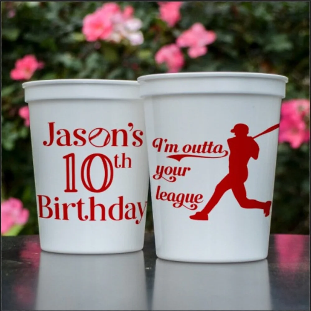 Vegas Birthday Personalized Stadium Plastic Cups - Birthday Stadium Cups - Birthday Party - Birthday Favor