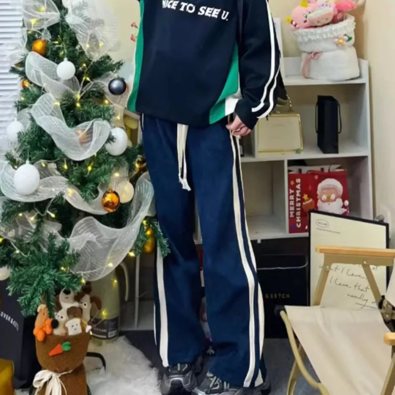 

Casual wide leg sports pants elastic waist loose air pants parachute pants pants elastic waist parachute military work ants