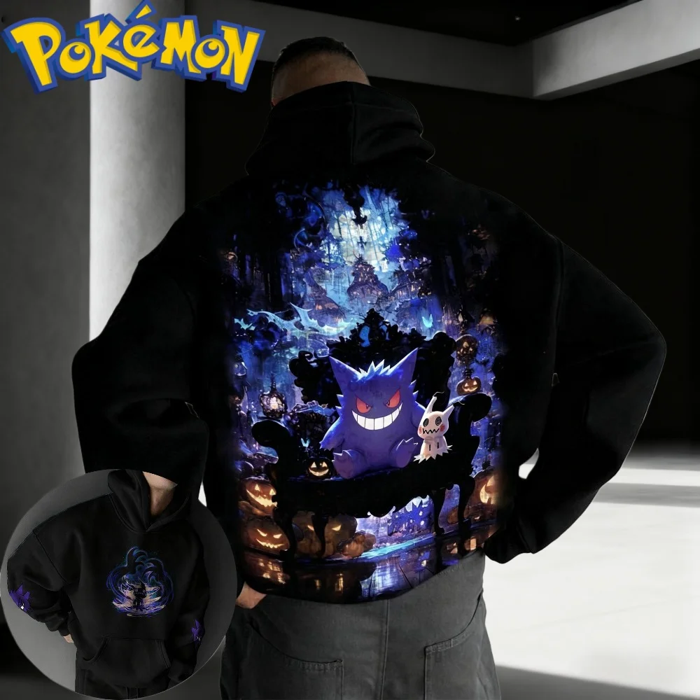 Pok É Mon أنيمي طباعة 2025 الخريف الشتاء جديد الرجال المرأة جديد فضفاض عادية رياضة الهيب هوب القطن الخالص مقنعين البلوز #1