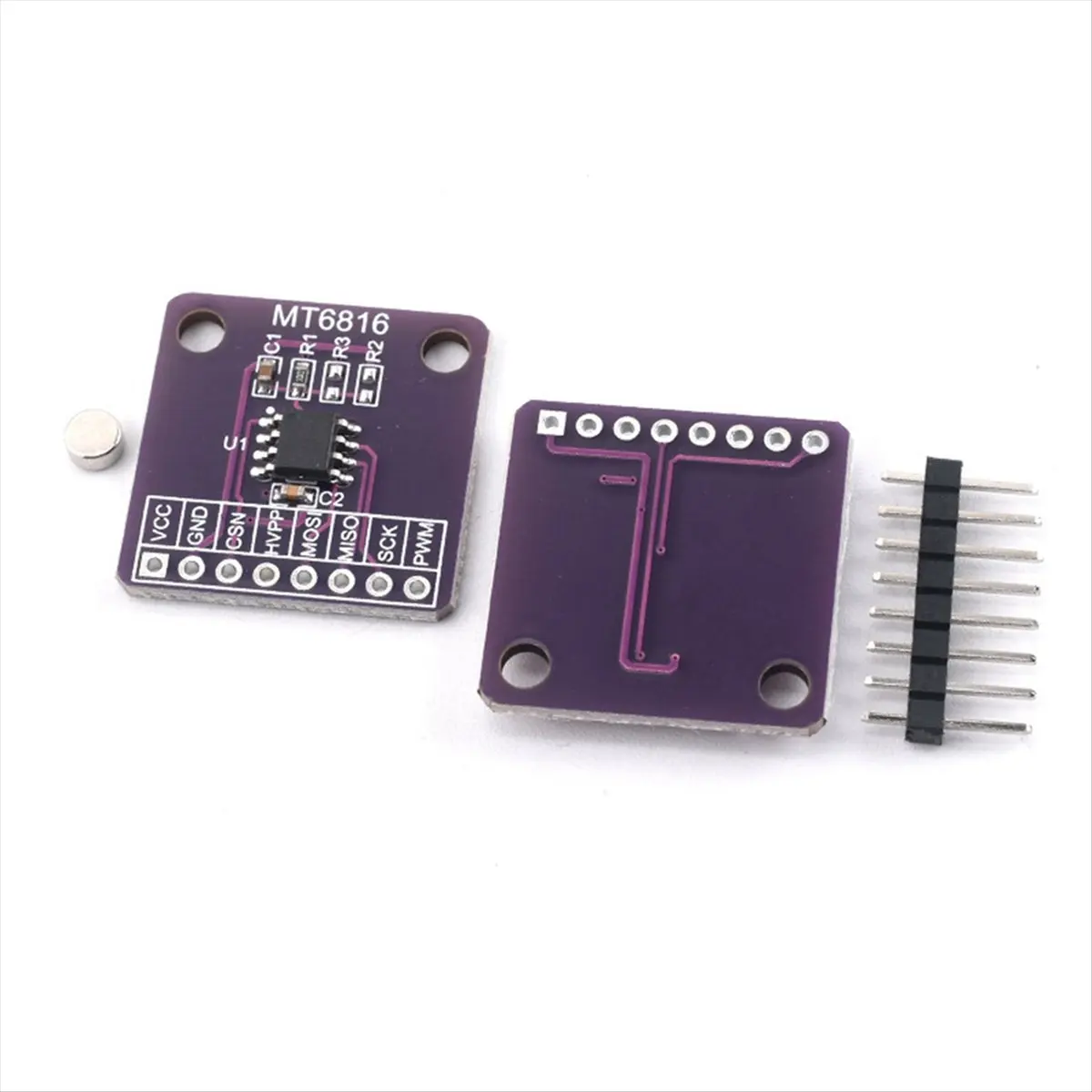 A49T MT6816 Magnetic Encoder Module High-Speed and High- Magnetic Induction Angle Measurement Sensor Module