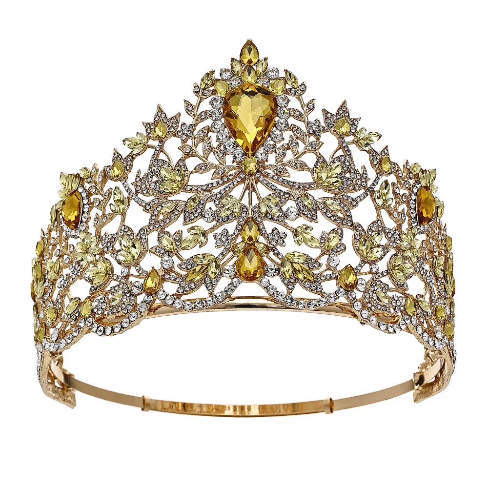 

European and American Miss World, same crown, beauty queen, champion crown, adjustable Baroque runway bride crown