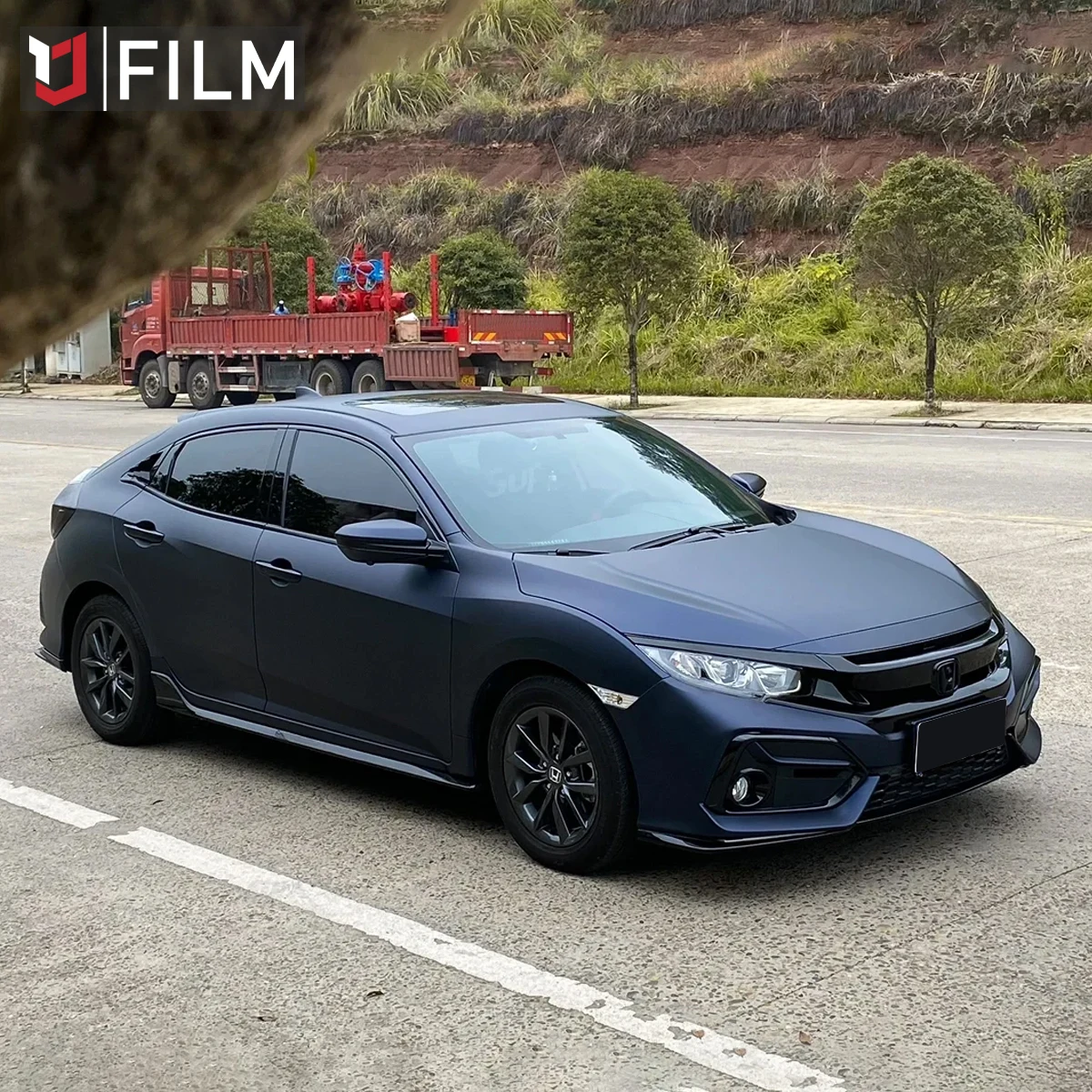 Low Price Full Body Car Wrap Vinyl Matte Black Blue Self-adhesive High Quality Car Wrapping Vinyl Roll