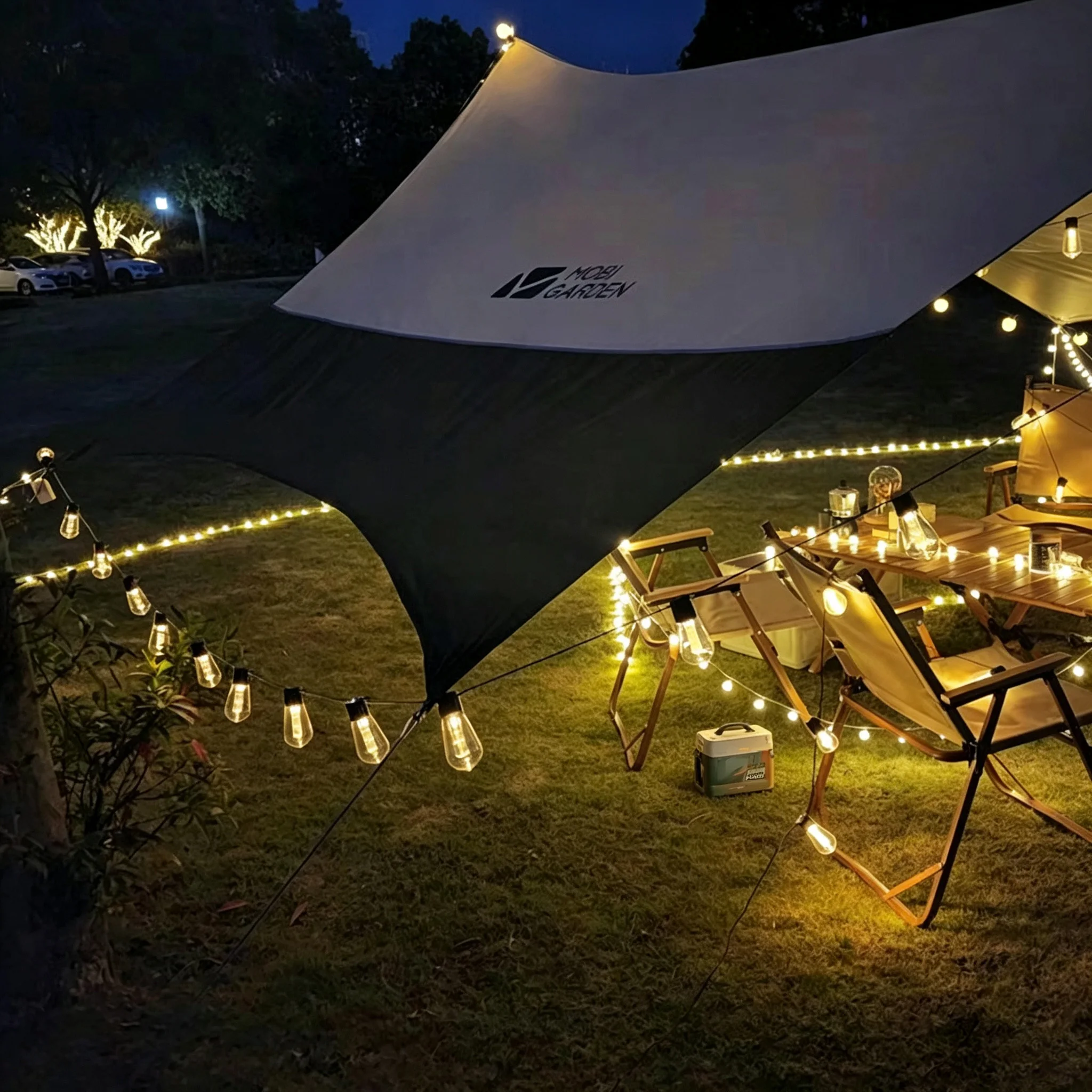 Crystal Globe Bulb String Lights Solar Powered Outdoor Camping Atmosphere Lights Canopy Courtyard Balcony Campsite Decorative Li