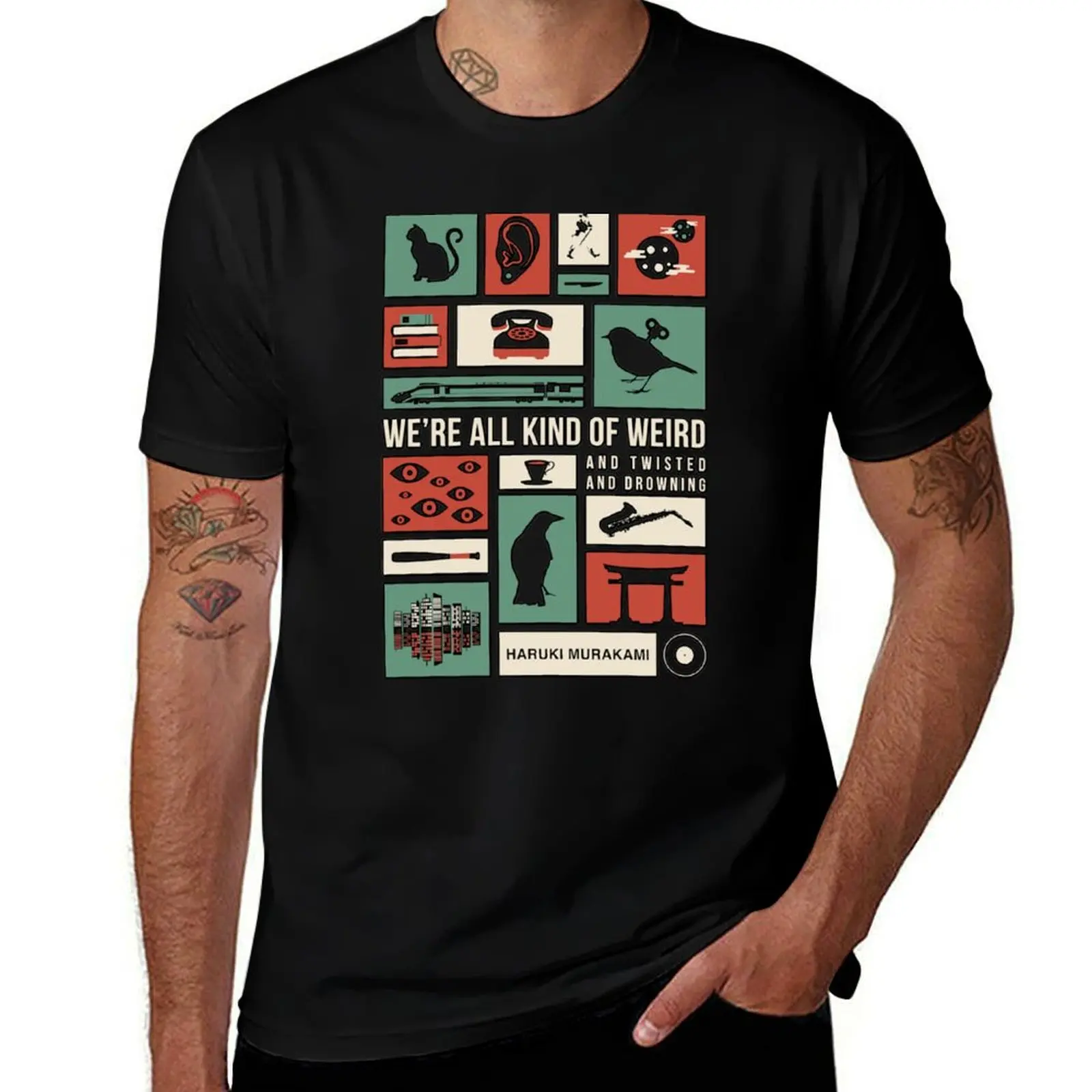 

Haruki Murakami T-Shirt man clothes funny shirt cotton luxury designer men clothings