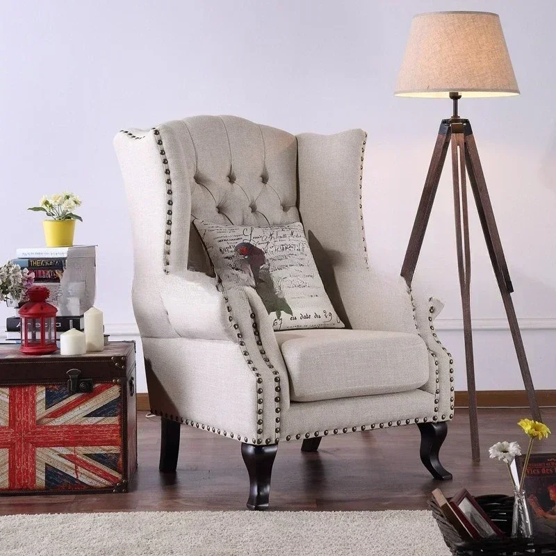 American tiger chair furniture simple modern fabric buckle soft bag single sofa foot chair