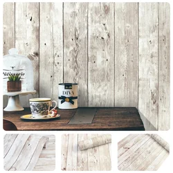 45cm Adhesive Wall Wallpaper Room Decoration Retro Wood Grain PVC Waterproof Wall Stickers Home Decoration
