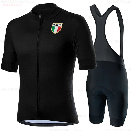 Imagen 2 del producto Raudax Italia Ciclismo conjunto hombre Ciclismo Jersey manga corta bicicleta Ciclismo ropa Kit Mtb bicicleta desgaste triatlón Maillot Ciclismo