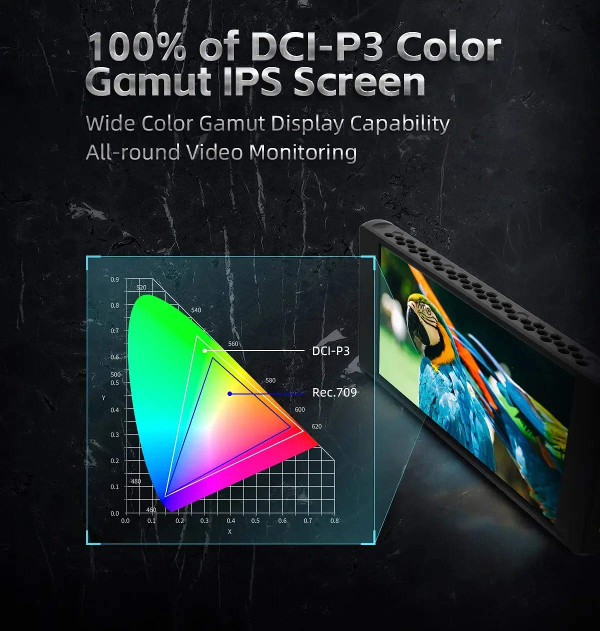 Portkeys PT6 5.2 بوصة 4K HDMI 3D LUT مخرج IPS شاشة تعمل باللمس كاميرا مراقبة ميدانية لكاميرا DSLR