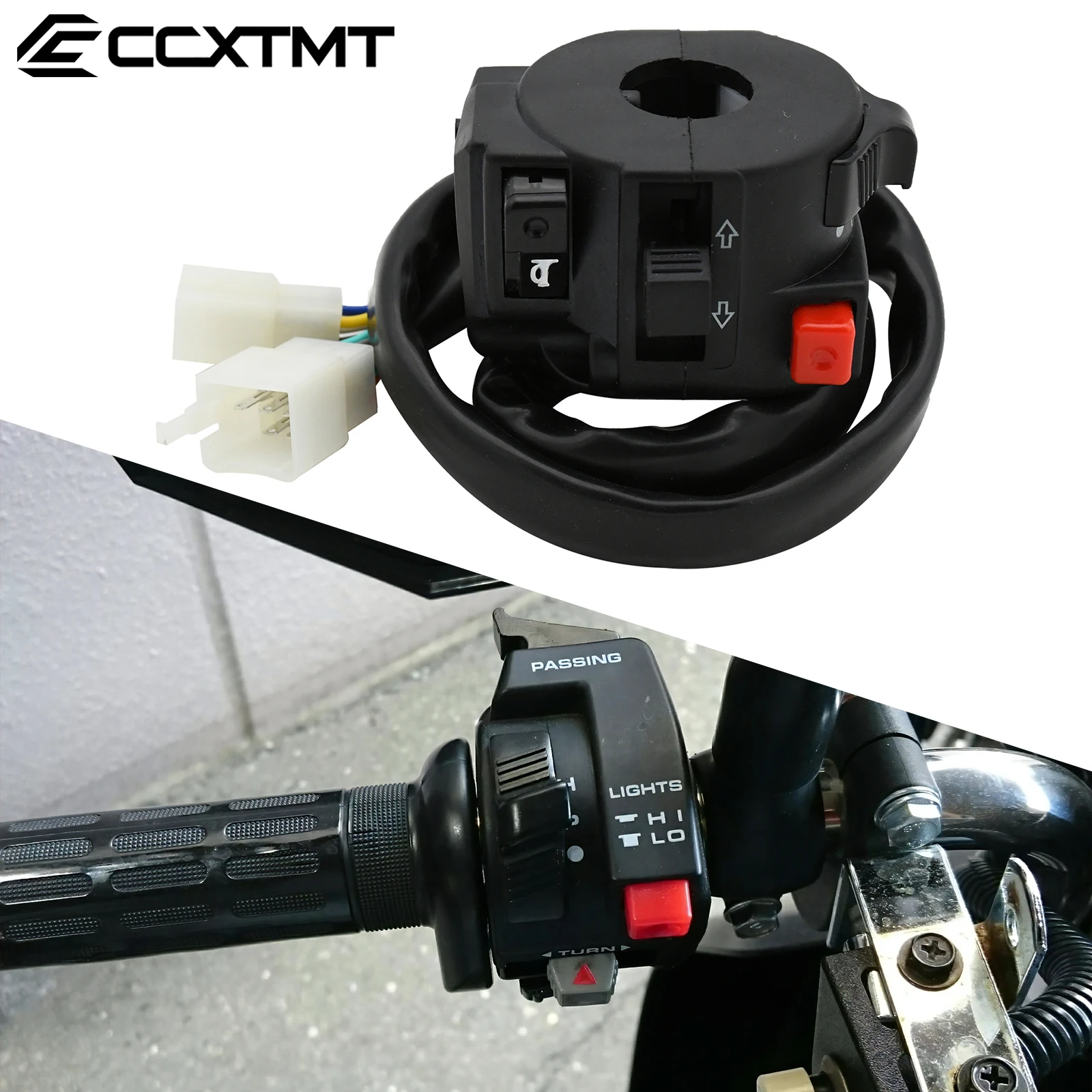Botão de luz para motocicleta atv, interruptor de luz distante, botão de buzina, sinal de seta, interruptor de partida elétrica para honda ktm suzuki kawasaki
