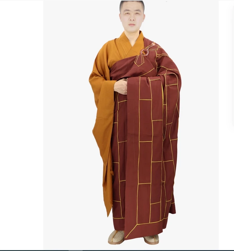 رداء مولان الأجداد الملون، رداء الراهب، حرفة يدوية الصنع، رداء رجالي أحمر، رداء راهب دوريس، رداء بوذا الخشبي