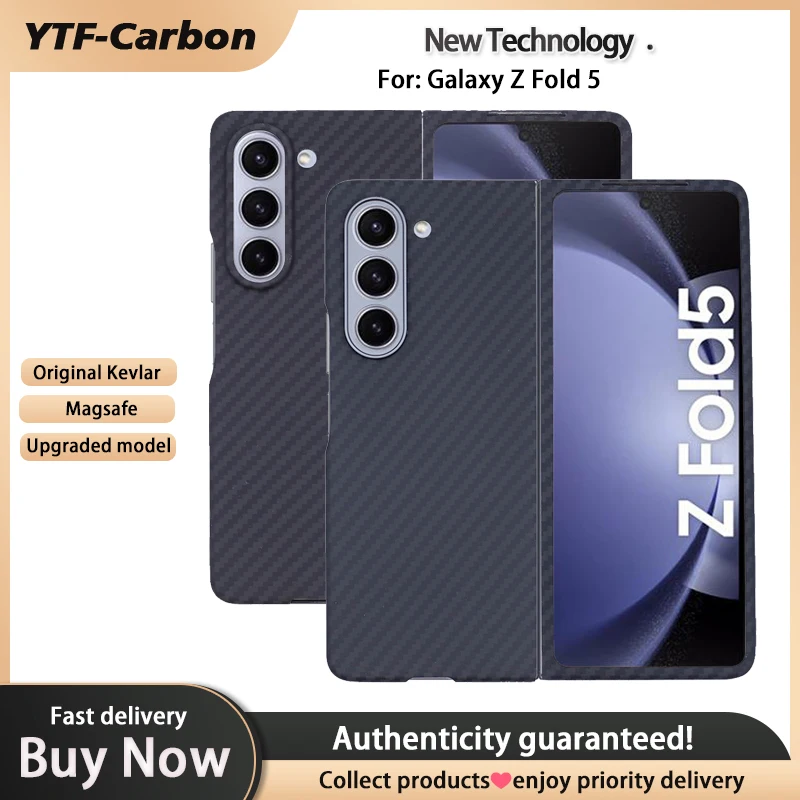 

YTF-carbon carbon fiber case For Samsung Galaxy Z Fold 5 Magsafe case Aramid fiber Z Fold4 Ultra-thin anti-drop Cover