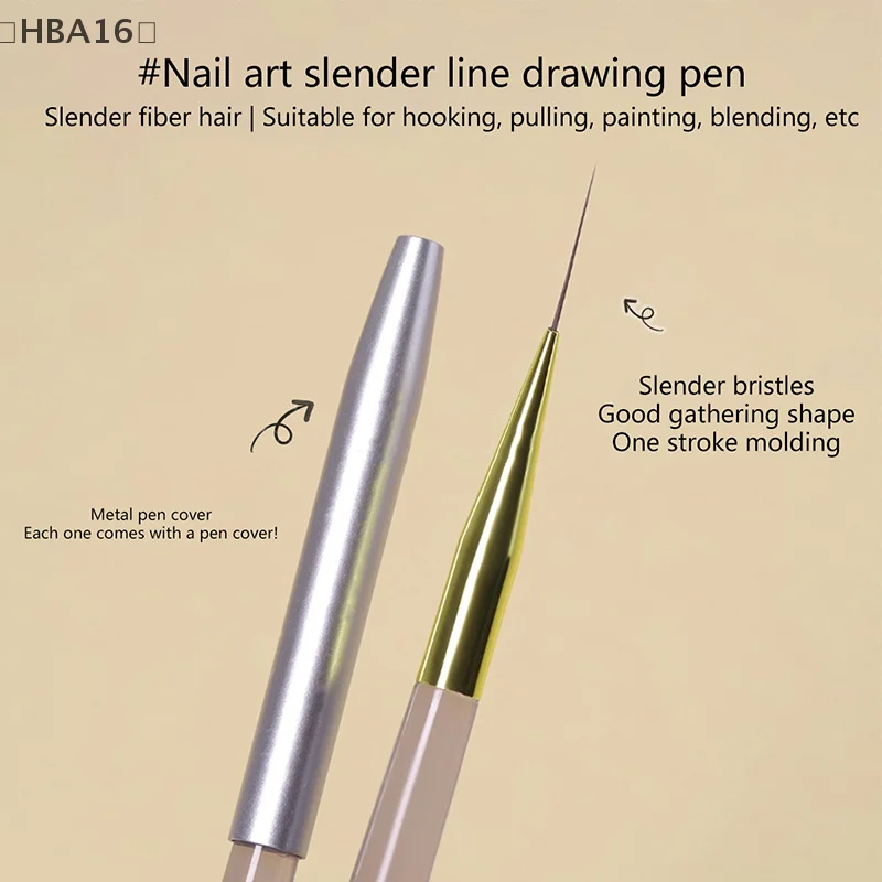 Pinceles para delineador de uñas, pincel para uñas de Gel, esmalte de uñas extremadamente fino, pincel para pintar, dibujo, diseño artístico de uñas