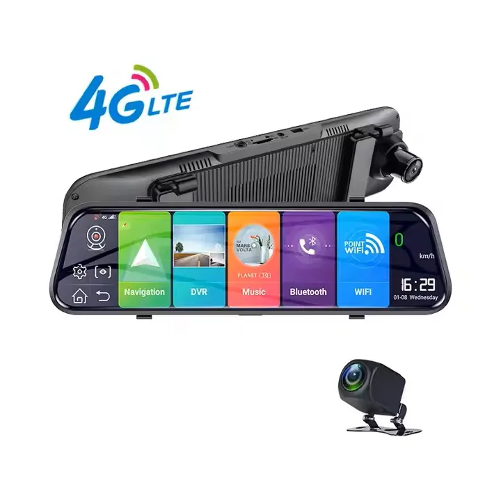 

9.66 Inch Wifi Gps 4g Live Streaming Front and Rear 4G Car Camera 1080p Android Dual Lens Smart Mirror Cam