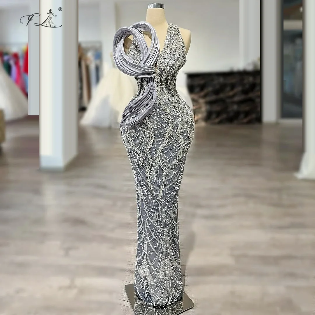 

Роскошное вечернее платье, плиссированное вечернее платье русалки с вышивкой кристаллами и бальное платьем из бисера, вечерние платья 2025