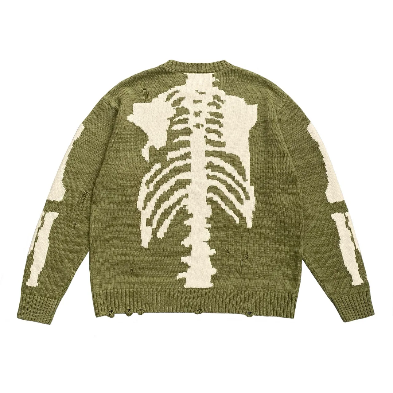 Top Quality Kapital Japan New Bone Skeleton Vintage Torn Knit Pullover Sweater