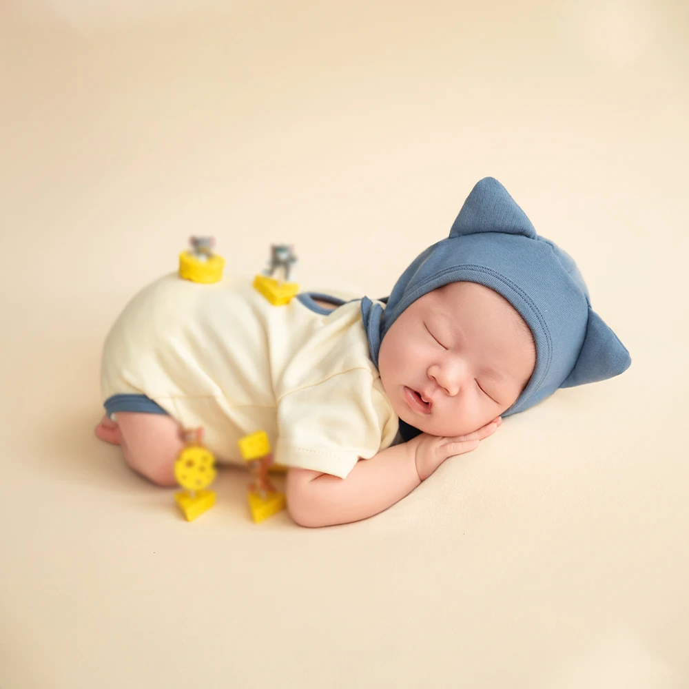 Baby Boy Newborn Photography Outfits Baby Bodysuit+Hat Cosplay Costume Animated Cartoon Characters Dolls Studio Shooting Props