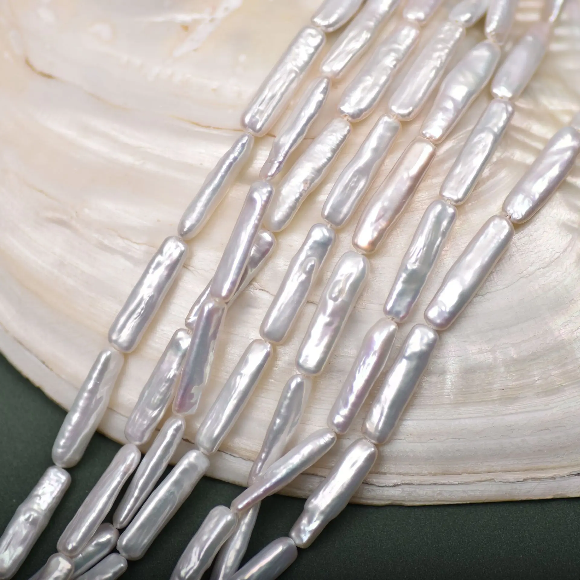 Irregular Natural Freshwater Pearl Baroque Small Silver Strip Strong Luster Beads DIY Necklace Jewelry Making Accessories