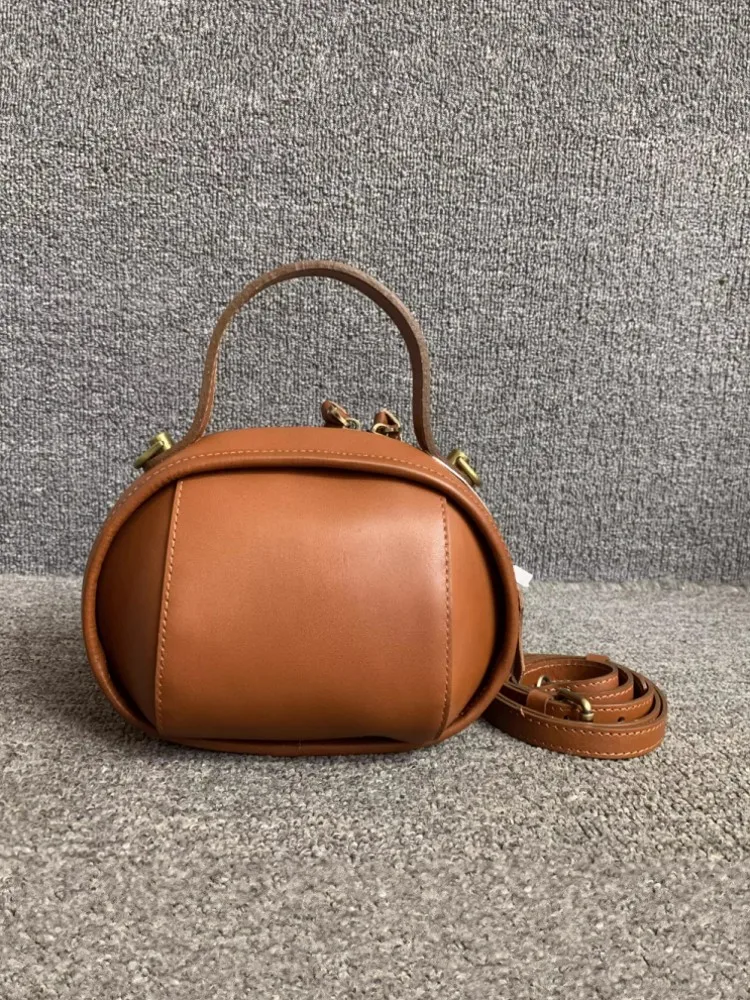 Vintage Women Designer Fashion Versatile Box Bag Genuine Leather Single Shoulder Casual Tote Handbag Ladies Office Crossbody Bag