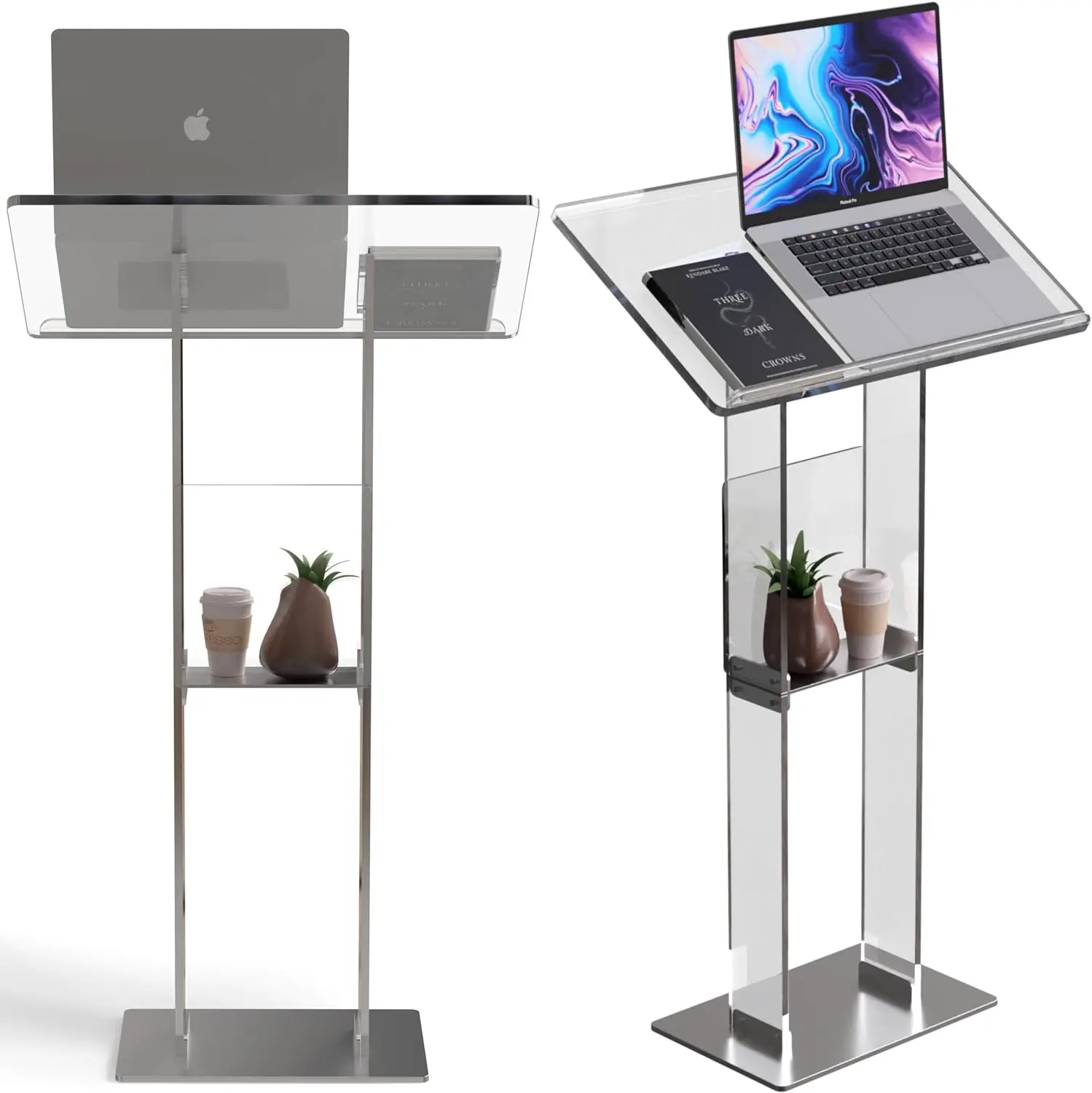 Acrylic Pulpit Podium Stand | Modern Portable Pulpits for Churches Pastors Modern SchoolLecterns  Wedding Event Reception