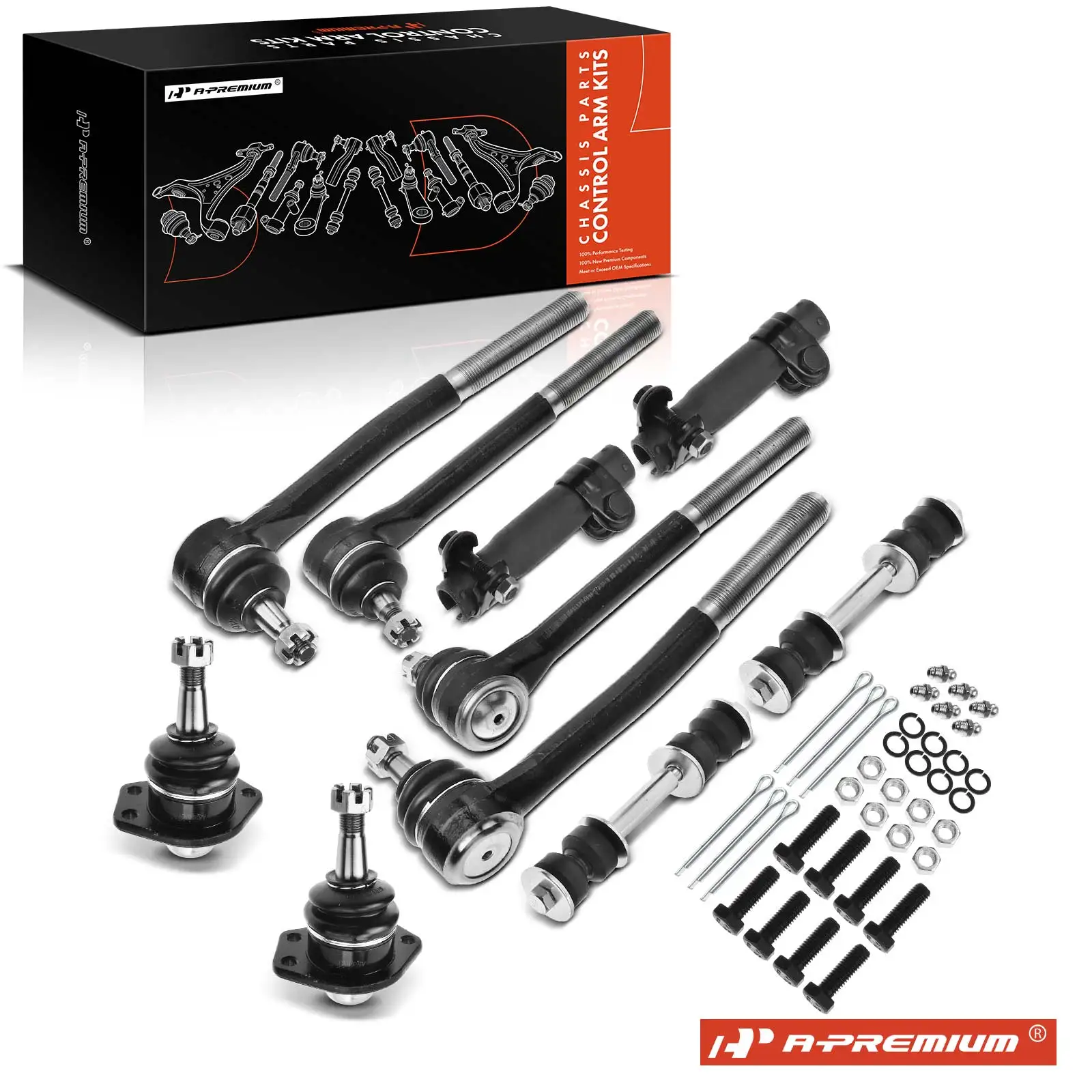 A-Premium 10x Front Sway Bar Link Tie Rod Ends Ball Joints for Chevrolet Impala 1977-1985 Caprice 1977-1996 GMC Safari 1985-2005