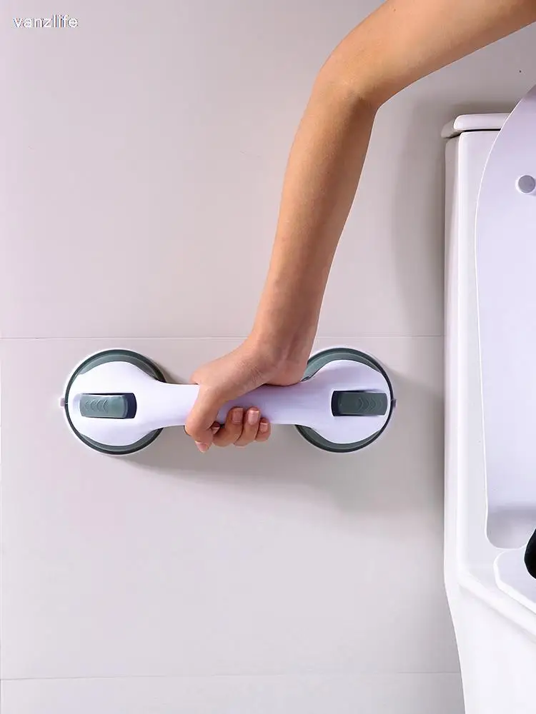 vanzlife Household suction cup, bathroom shower handrail, punch-free bathroom glass door handle, elderly safety handle