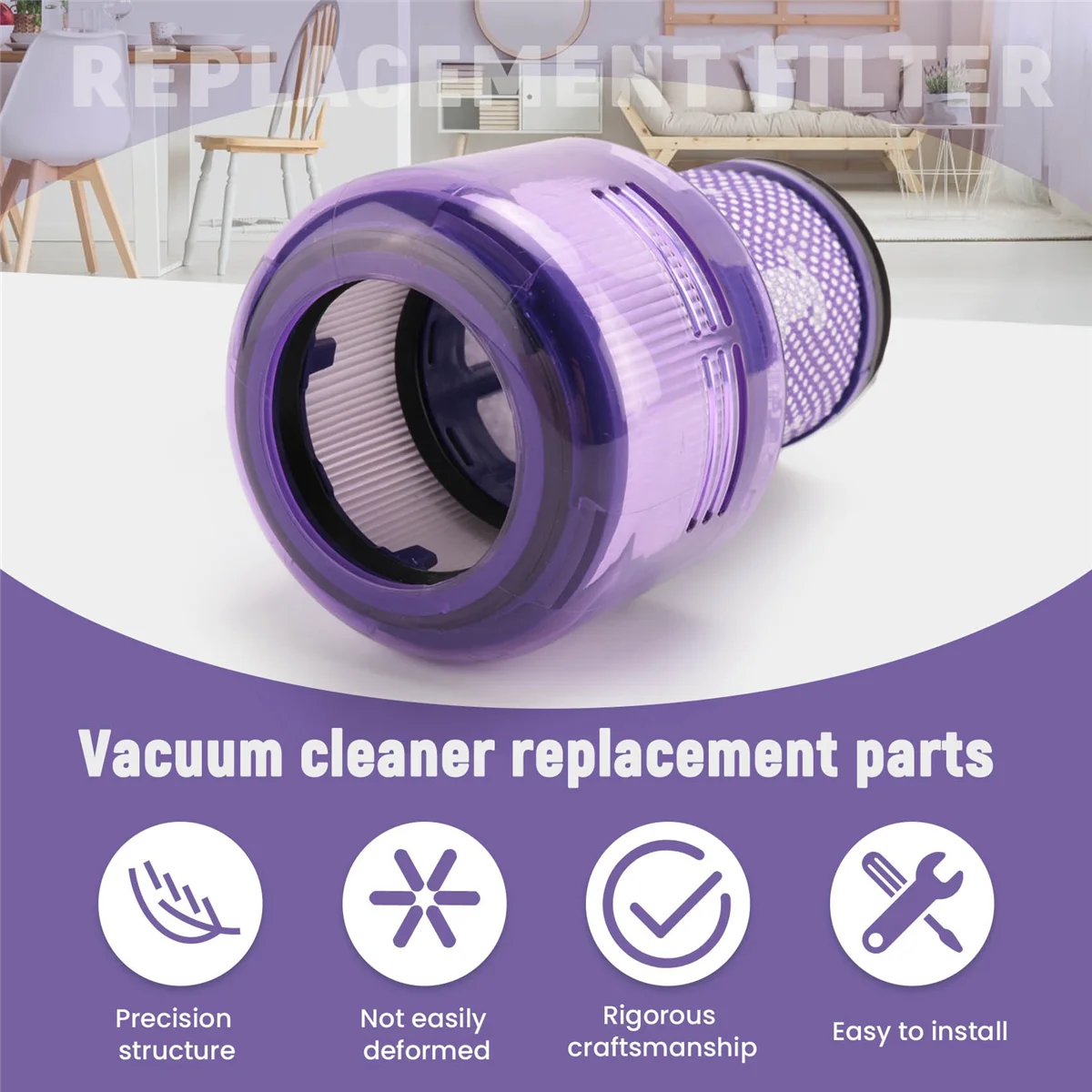 1Pcs Washable Hepa Filter for V12 Detect Slim Absolute Total Clean Vacuum Cleaner Replacement Parts Accessories