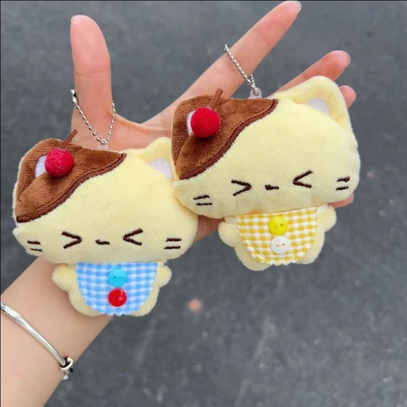 

Cute and cute cherry pudding cat plush doll keychain pendant super cute doll bag charm couple girlfriend