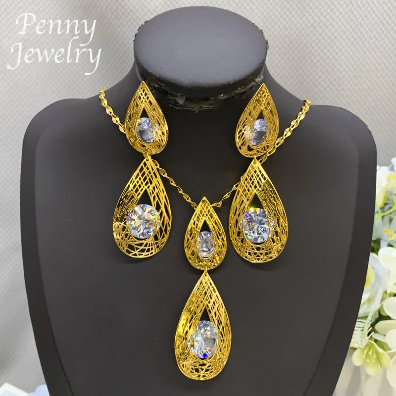 2-pcs-conjuntos-de-joias-brincos-colar-brilhante-strass-pingente-dubai-banhado-a-ouro-conjunto-de-joias-para-festa-feminina-presentes-de-casamento-nupcial