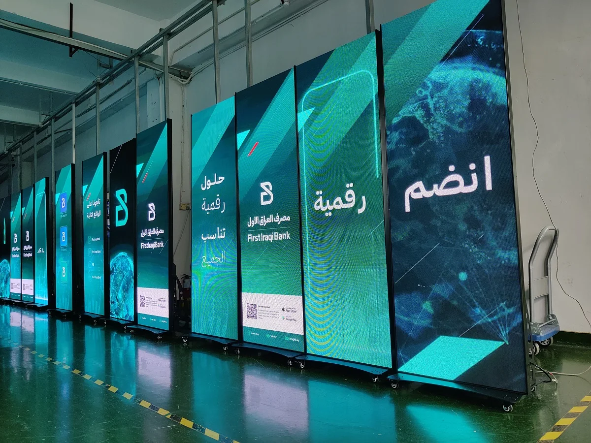 Sinalização digital e display led banners vídeo parede publicidade P2.5 piso pôster led