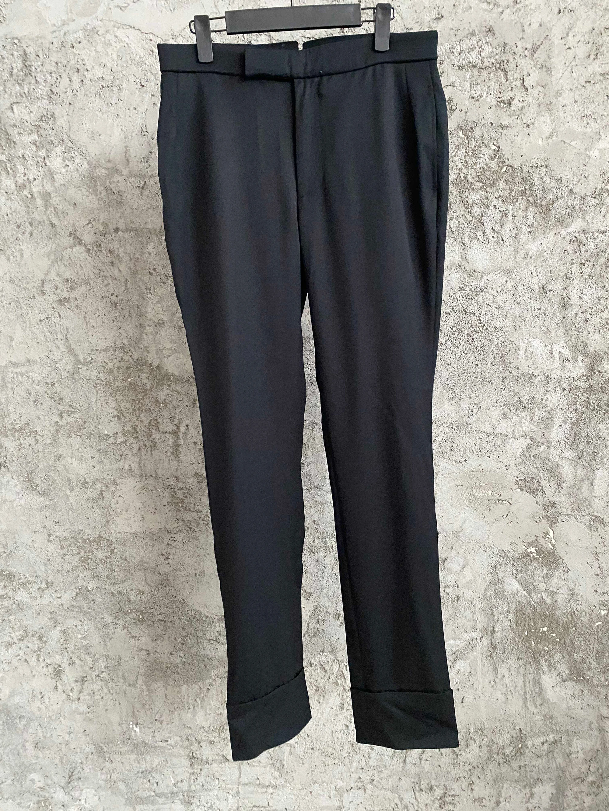 

TOP-YAMAMOTO original design wool design asymmetrical pants, casual pants, loose long pants