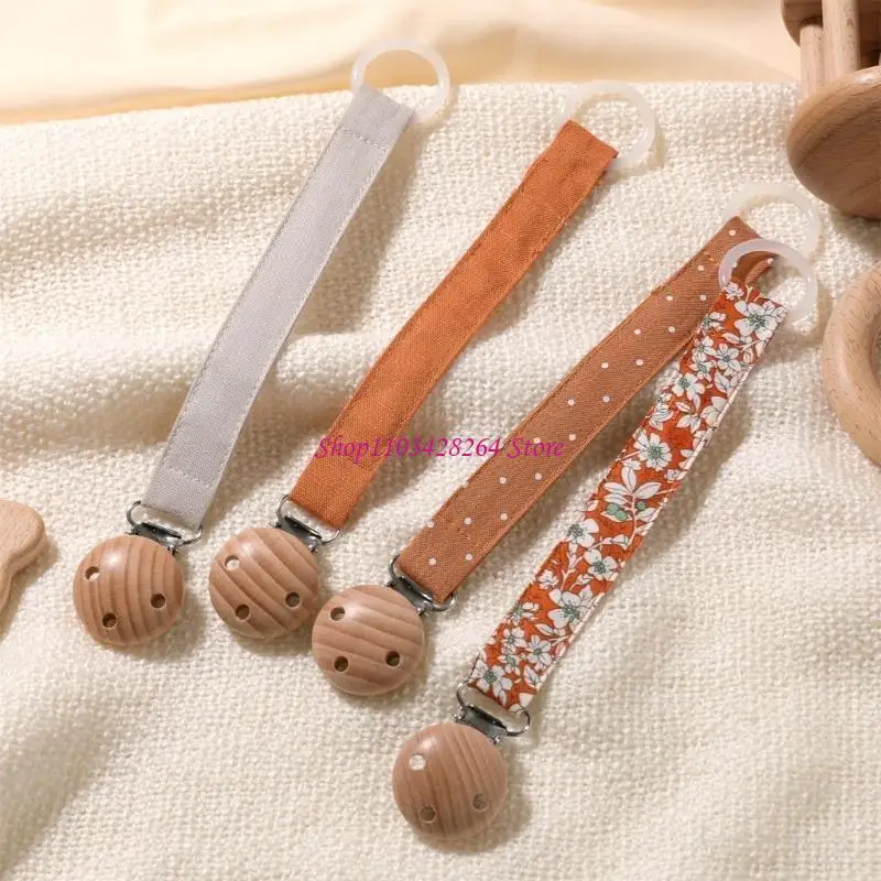 

4 шт., цепочка для держателя детской соски, модная игрушка для прорезывания зубов, ремешок, ремень, деревянный зажим, дизайн для