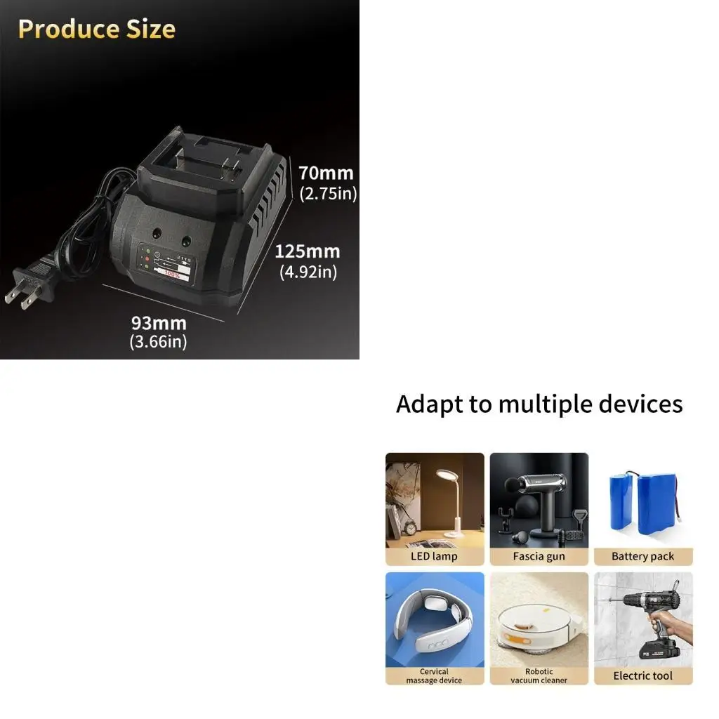

652F 21V Electric Cordless Power Tool Battery Chargers Base with LED Display