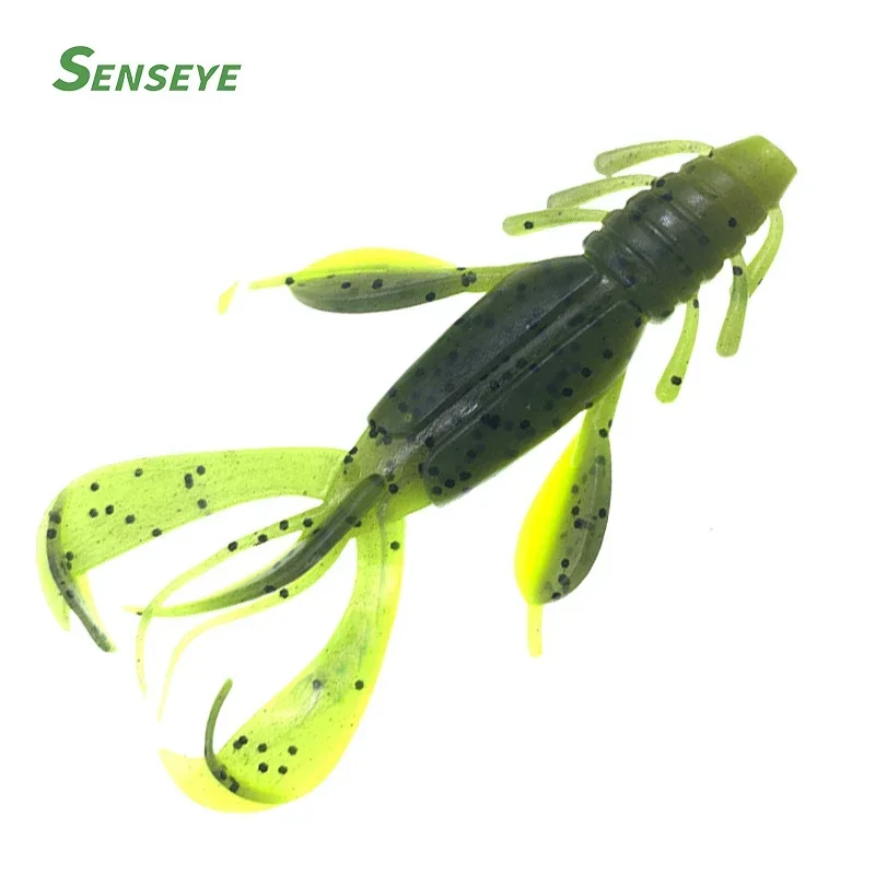 3Pcs Crazy Crayfish Flapper Fishing Lures 9.5cm10.5g Soft Silicone Baits Multi-Bearded Shrimp Bass Peche Gear Fishing Tackles